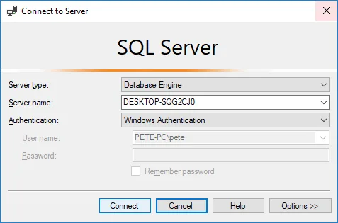 sql server connect to server
