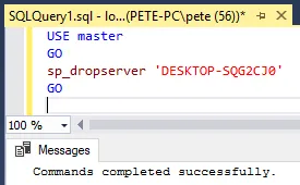 sp_dropserver example