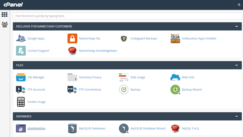 CPanel WordPress Website.