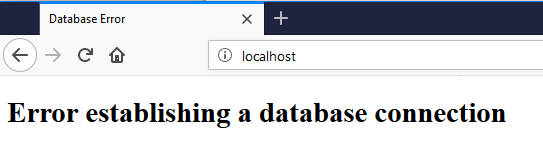 Error establishing a database connection.