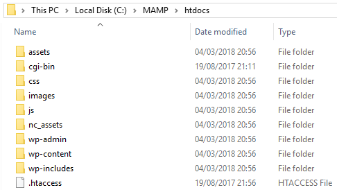 MAMP htdocs Files.
