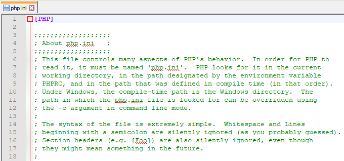 PHP INI File.