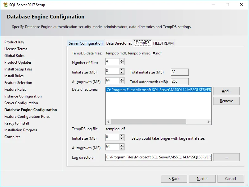 SQL Server Temp DB Configuration