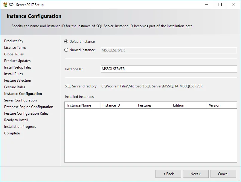 SQL Server Instance Configuration