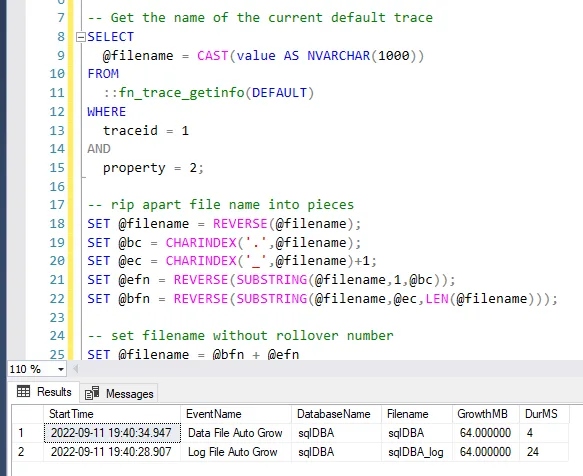 SQL Server Growth Events