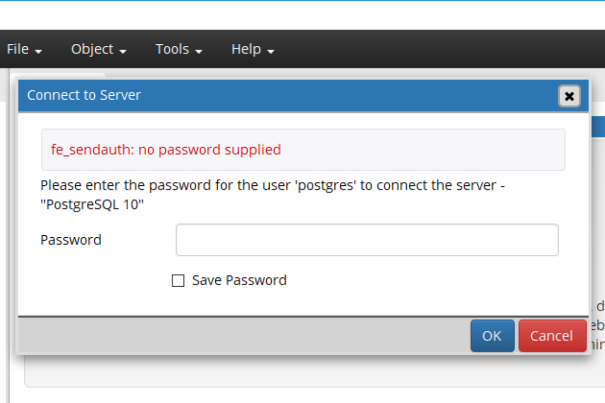 Postgresql user password