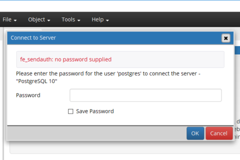 fe_sendauth: no password supplied