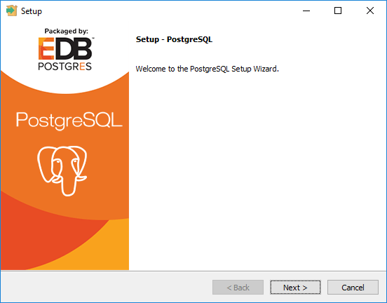 PostgreSQL Install Wizard - Setup.