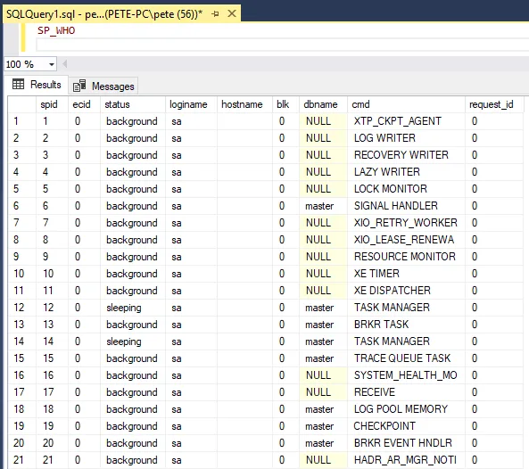 SQL sp_who