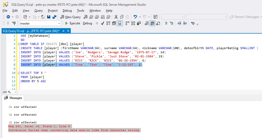 SSMS Line Numbers