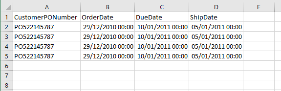 Copy SQL Smalldatetime to Excel