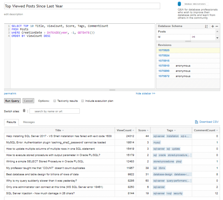 What is Stack Exchange Data Explorer (SEDE)? - SQL DBA Blog