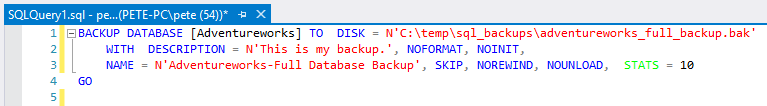 SQL Server Backup Script