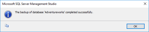 SQL Server Backup Successful