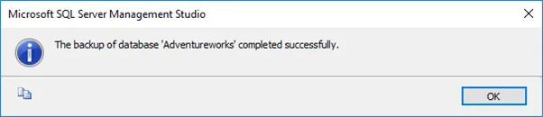 SQL Server Backup Successful