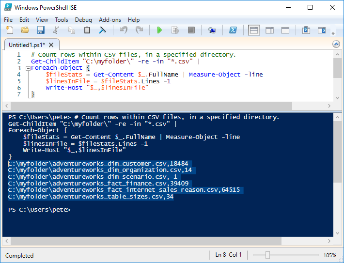 Count Rows within CSV Files using PowerShell