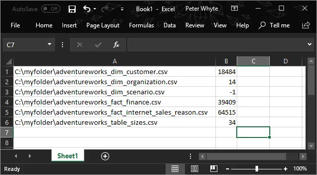 CSV File Counts