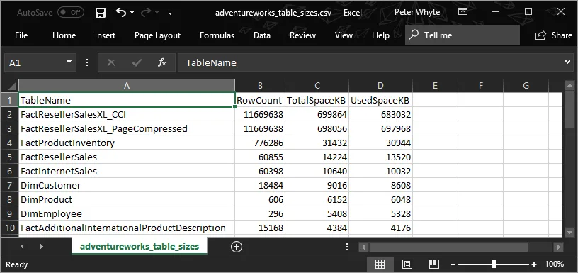 Export to CSV from SQL Server