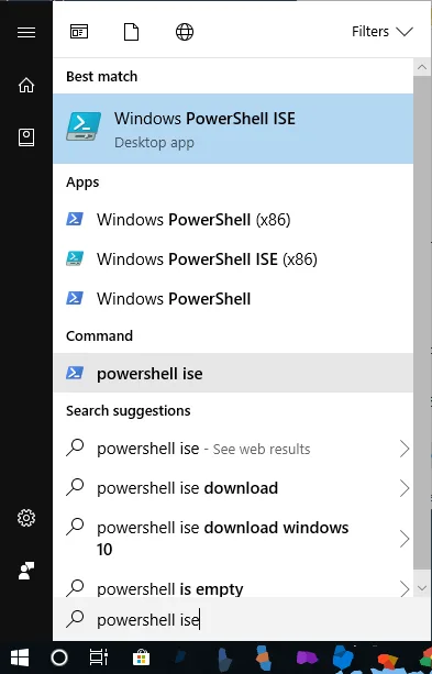 Open PowerShell ISE Windows