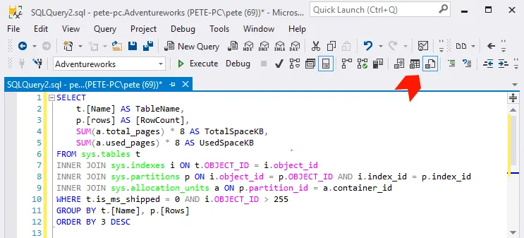 SSMS Results to File Option