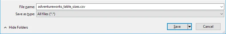 Save .rpt file as .csv