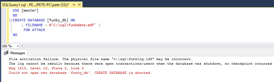 Handling db restore errors 