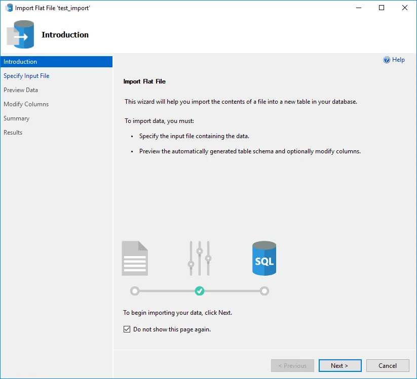 Import Flat File Wizard