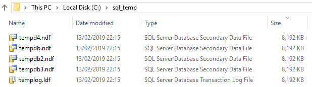 SQL Server TempDB Files