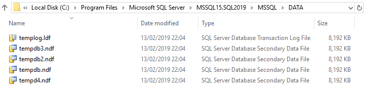 TempDB Files in SQL Server