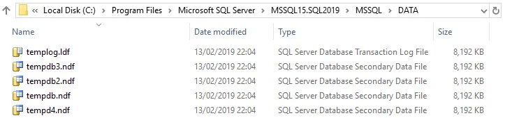 Temp DB Files in SQL Server