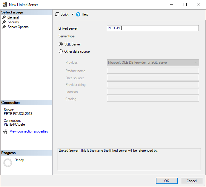 New Linked Server