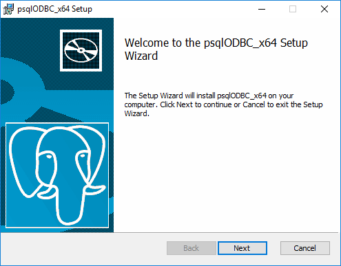 psqlODBC Setup Wizard