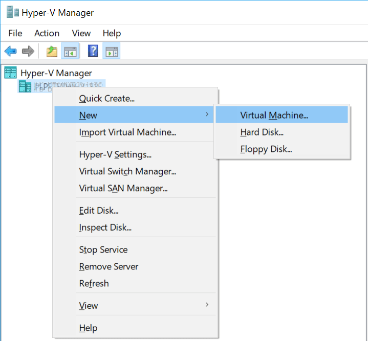 Hyper-V New Virtual Machine