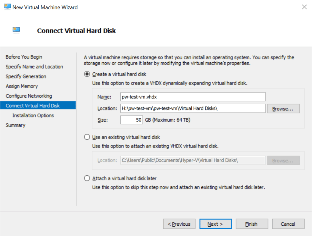 Hyper-V Virtual Machine Hard Disk