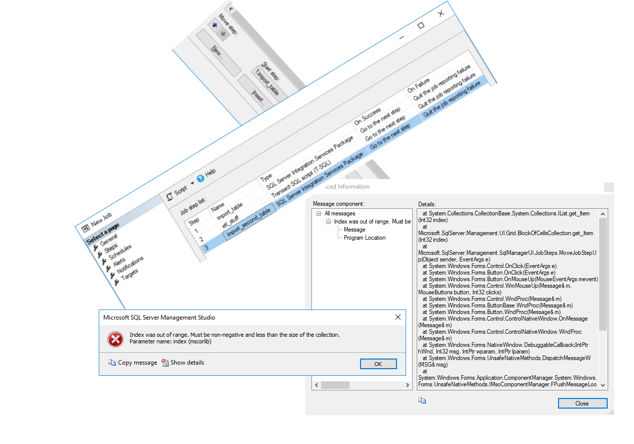 Sql range. List Index out of range.