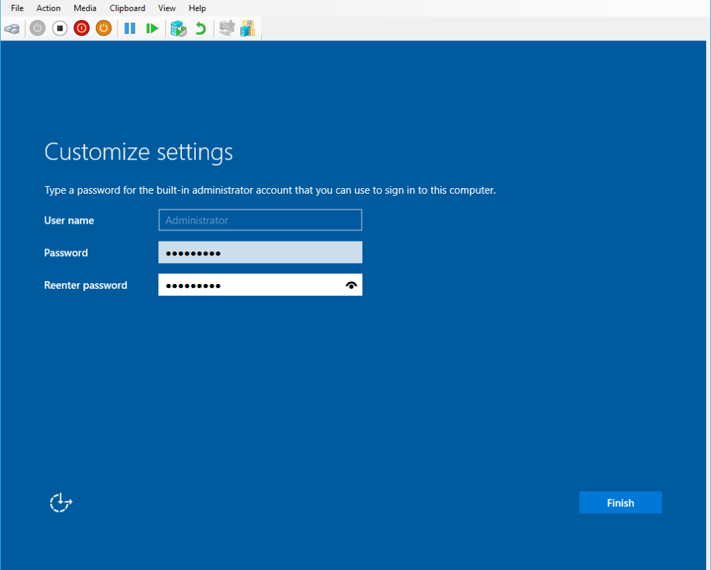 Windows Server 2016 Admin Password