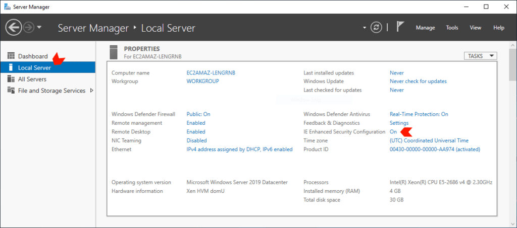 IE Enhanced Security Configuration