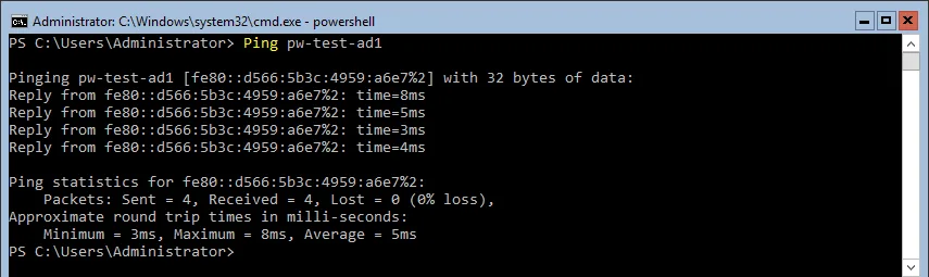 Ping Hostname Test