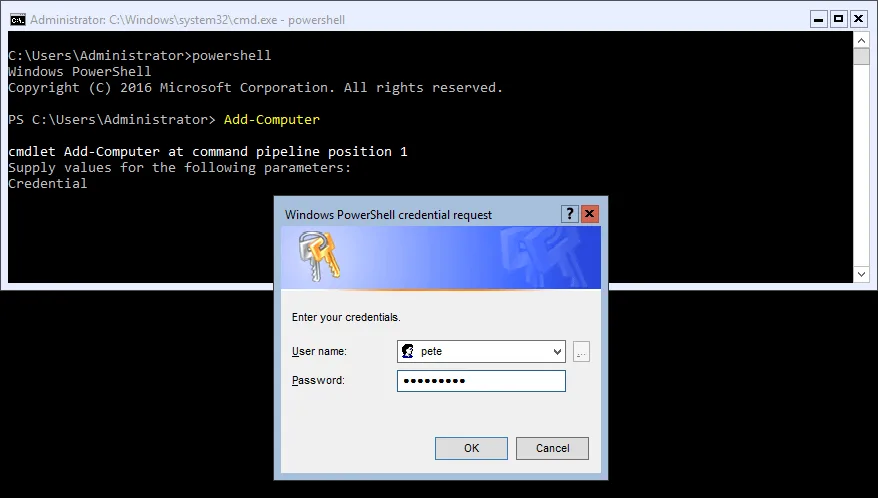 PowerShell Add-Computer