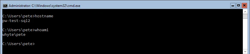 Server Core Hostname and Login Info