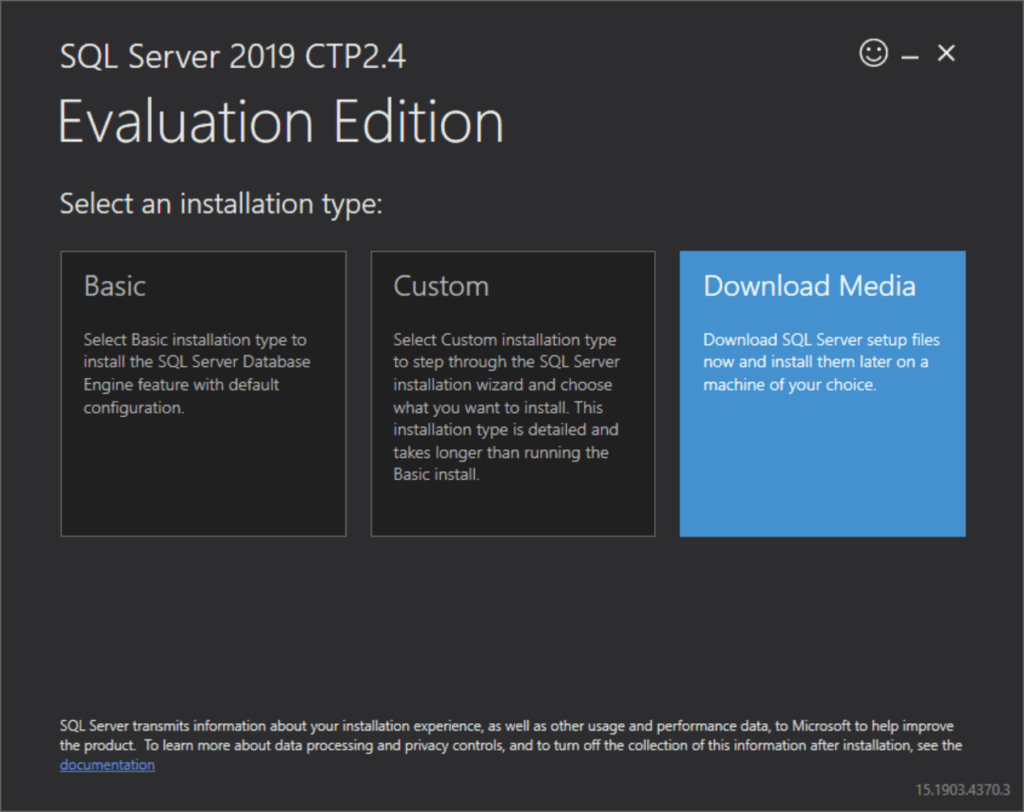 SQL Server 2019 Download Media