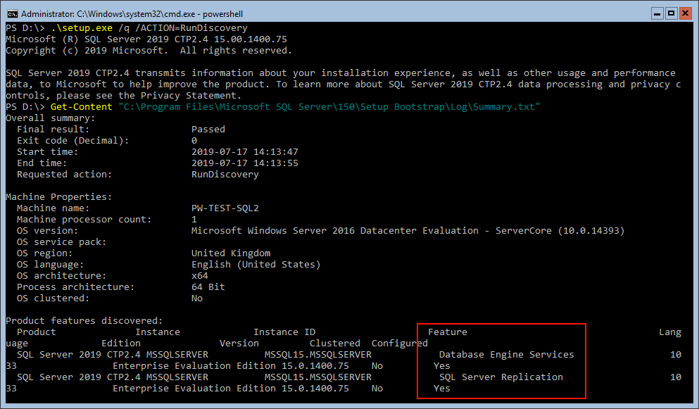 SQL Server RunDiscovery Summary File Replication