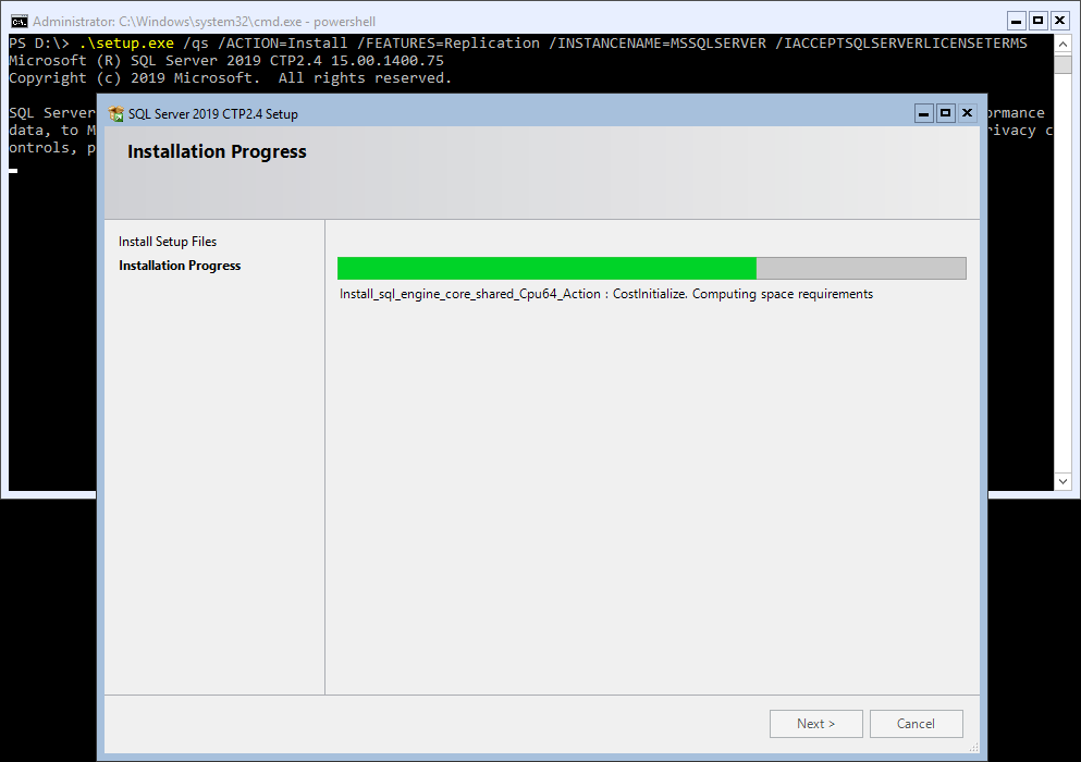 SQL Server Install Feature via Command