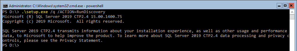 SQL Server Run Discovery via Command