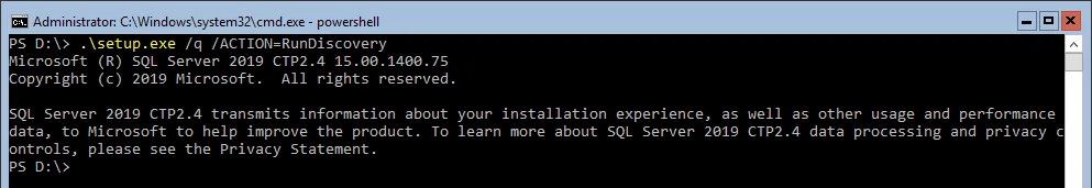 SQL Server Run Discovery via Command