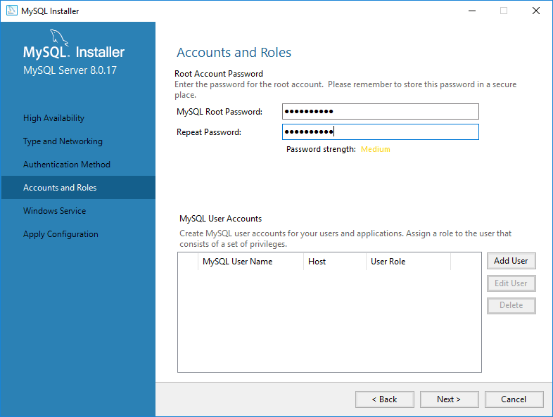 MySQL Install Root Password