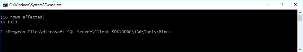 sqlcmd EXIT