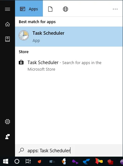 Open Task Scheduler from Start Menu