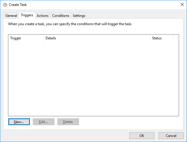 Task Scheduler New Task Trigger Tab
