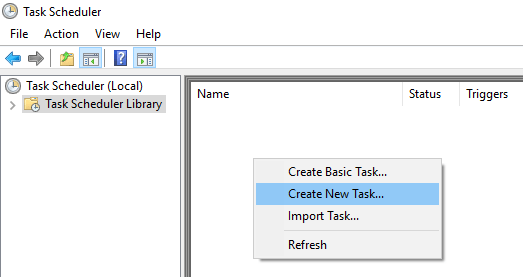 Task Scheduler Create New Task